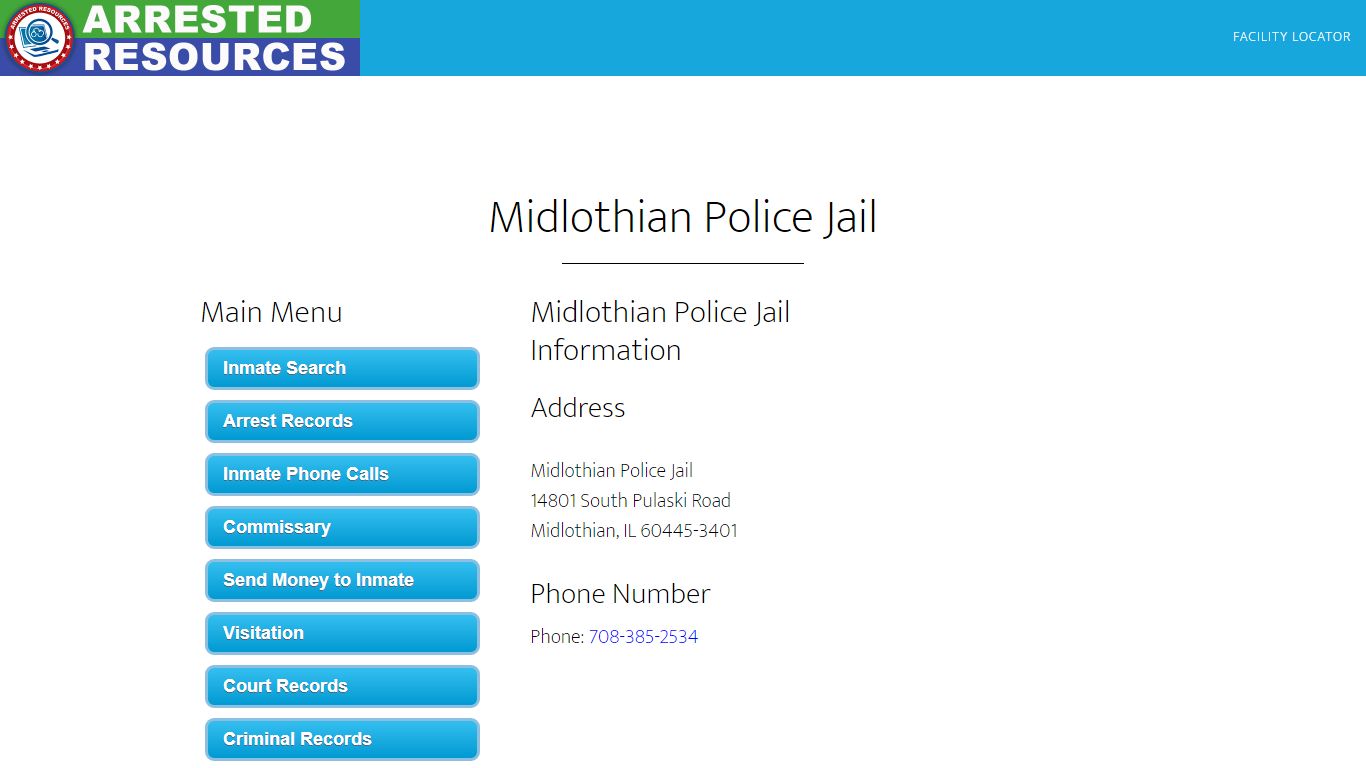 Midlothian Police Jail - Inmate Search - Midlothian, IL